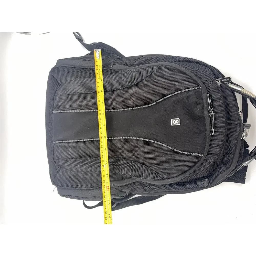 LEVEL8 Laptop Backpack, Work Backpack for Men Women, Travel Computer Black